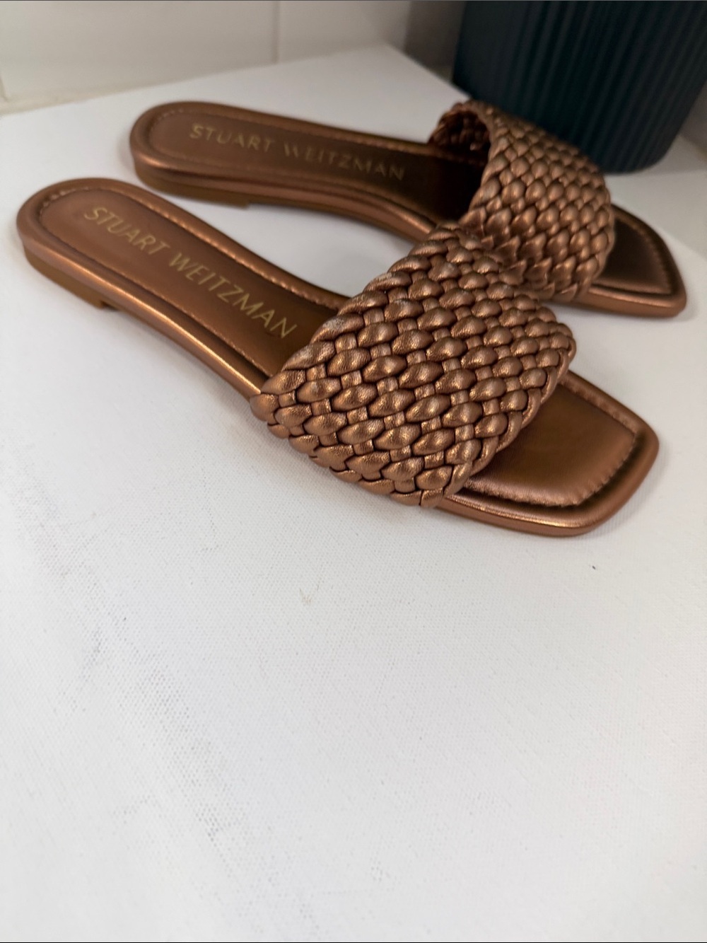 Stuart Weitzman Bronze Sandals. NEW. 7 B
